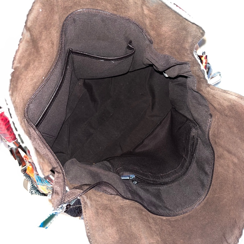 Leather Patchwork Multicolor Tote Bag Leather fri… - image 7